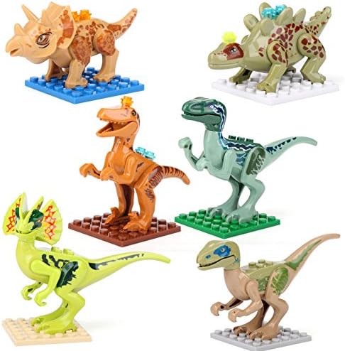 6 pcs Minifigures Jurassic World Park Building Toys Dinosaur Tyrannosaurus Rex M
