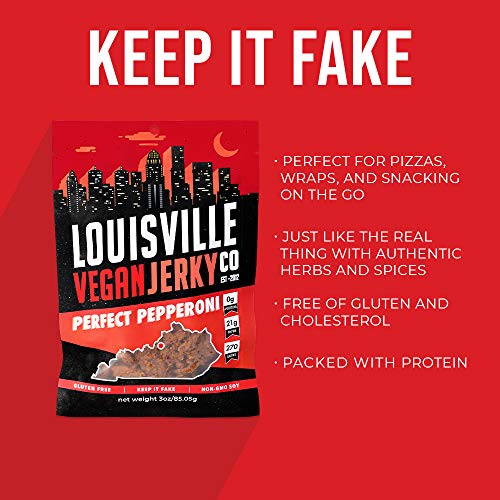 Louisville Vegan Jerky Perfect Pepperoni, Vegetarian & VeganFriendly