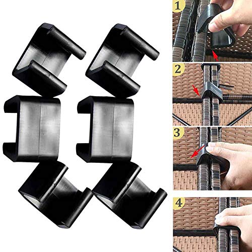 10 Stück Starke Verbinder für Gartenmöbelset aus Polyrattan,Lounge Set Clips Klammern Outdoor Couch Patio Möbel, Plastik, Show, 6 cm – Bild 4