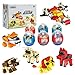 kididdo 6 Pack Jumbo 2 in 1 Safari Animal Bricks Easter Eggs with Toys Inside for Kids Boys Girls Easter Gifts Surprise Eggs Easter Basket Stuffers Fillers
