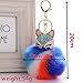 HXINFU Real Rabbit Fur Pom Pom Ball Keychain Fox Head Fluffy Ball Keychain