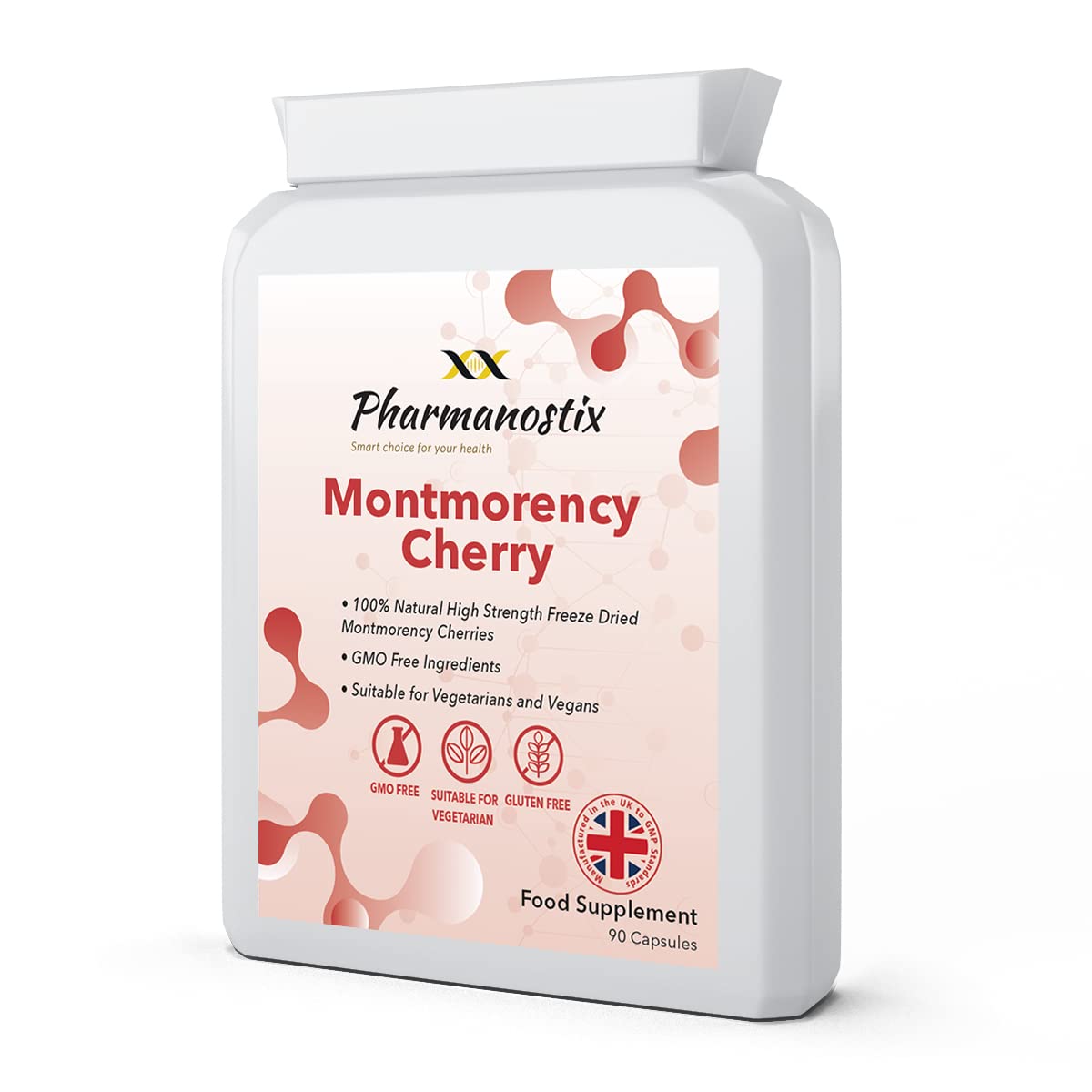 Montmorency Cherry - 90 Vegan Capsules - 3000mg Daily Serving of High Strength Freeze Dried- with Natural Vitamin A, C, B6 and E- Manufactured in The UK