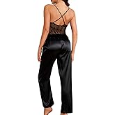 Kaei&Shi Sexy Heart Pajamas,Satin Pajama Sets For Women 2 Piece,Getting Ready Outfits Bridal Party Valentines Vday