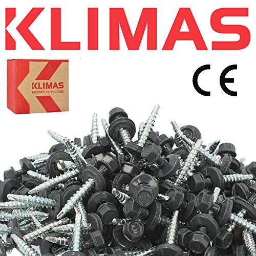 KLIMAS Selbstschneidende Trapezblechschrauben 4,8 x 35 mm RAL3009 250 Stück | Edelstahl Dachblech Selbstbohrende… – Bild 7