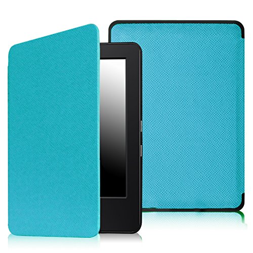 Fintie SmartShell Case for Kindle 7th Gen - The Thinnest and Lightest Leather Cover for Amazon Kindle 6" Glare Free Touchscreen Display (7th Generation 2014 Model), Blue