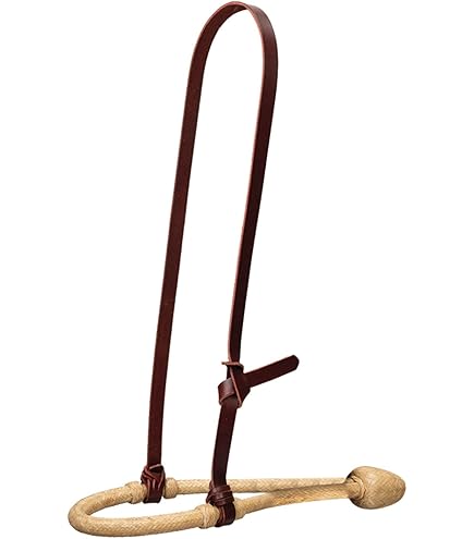 Bosal Tressé Cuir Brut Myhorse – Bleu Naturel, Taille Standard – Neuf