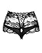 RwalkinZ Women's Sexy Bandage T Back Black Lace Bin High Waist Corset Thongs,Large / 8-10