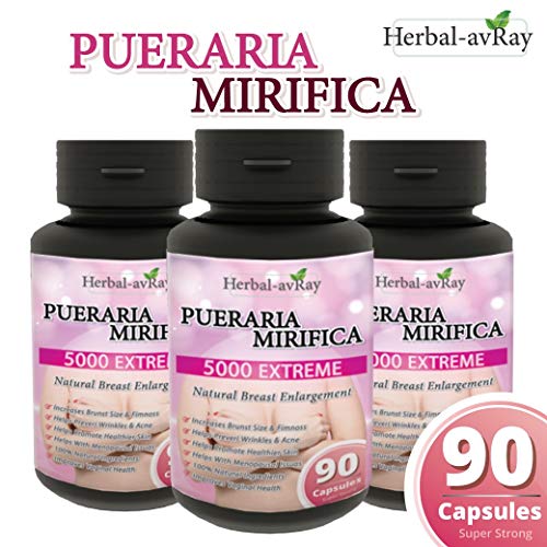 Pueraria Mirifica Capsules 5000mg | Natural Breast Enhancement Pills for Women | Breast Enlargement Pills | Breast Enlarger, Vaginal Health, Menopause Relief, Skin & Hair Health 90 Vegetarian Capsules