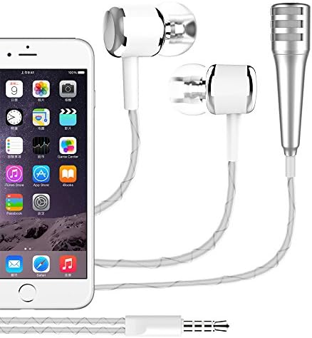 kunli Mini Microphone, Hands Free Computer Clip on Mini Lapel Microphone 3.5mm with Headphone Splitter for Cellphone iPhone Windows, Android, iOS, Mac OS, Tablet, Laptop