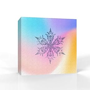 Canvas Wall Art - Snowflake Theme - Modern Home Art Stretched and Framed Ready to Hang - 12x12 inches