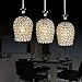 FEEKENBU Modern 3 Lights Crystal Pendant Lighting for Kitchen Island and Dining Room