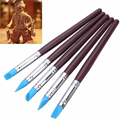 Gimiton 6pcs Aluminum Ribbon Trimming Clay Pottery Sculpting Tools+4pcs Clay Hole Cutters Pottery Clay Ceramic Tools+5pcs Clay Color Shapers Clay Sculpting Tools Rubber Tip (15pcs/Sculpting Tools)