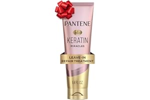 Pantene Keratin Leave-In Conditioner with Argan Oil, Protein Treatment for Dry, Damaged & Color-Treated Hair, Repairs Split Ends & Protects from Damage, Formaldehyde-Free, 8.4 Fl Oz