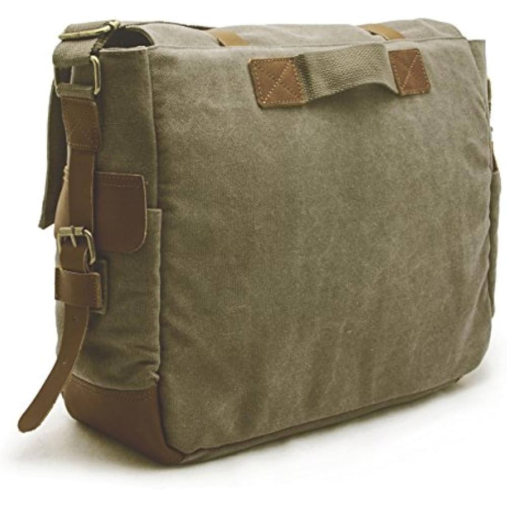 Classic Laptop Messenger Bag, Olive Drab Canvas Pack Designed Protect Laptops eBay