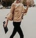 Kathemoi Womens Bell Sleeve Suede Top Crew Neck Casual T Shirt Blouse Tops (Medium, Brown)