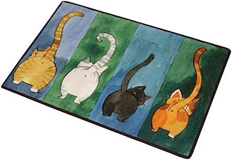 Homeleii Cute Four Cat Pattern Doormats Bathroom Kitchen Rug Carpet with Non Slip Backing Home Decor (19.747.2 inch)