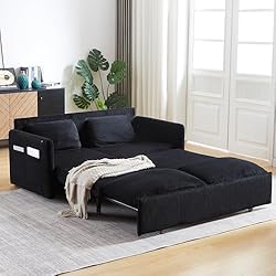 65-Inch Corduroy Loveseat Sofa with Pull Out
