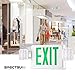 SPECTSUN Exit Sign with Emergency Light, Green Emergency Exit Lights with Battery Backup - 2 Pack, Exit Light with Emergency Light/Photoluminescent Exit Sign/Emergency Exit Light Led/Lighted Exit Sign