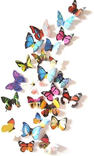 HN Wall Stickers Decal Butterflies 3D Mirror Wall Art Home Decors (Colorfull 2)