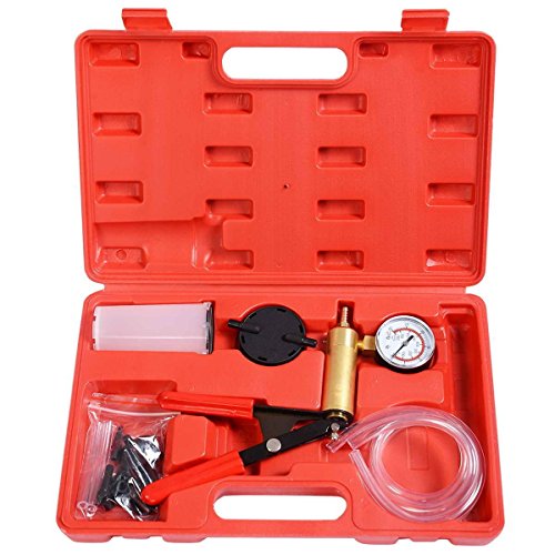 2-in-1 Brake Fluid Bleeder & Vacuum Pump Test Tuner Kit - Hand Held Manual Vacuum Gauge Pump Tool Kit with Gauge for Automotive by Jecr