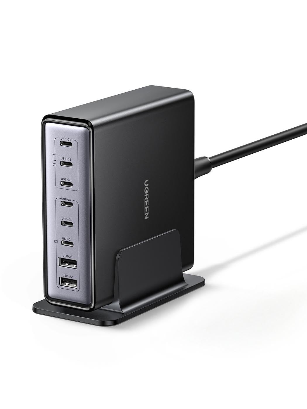 UGREEN 200W 充電器 8ポート Type-C 卓上 急速 単ポート100W 高出力【USB-C*6とUSB-A*2】充電保護システム PD3.0 PPS規格対応 iphone17/16/15/14/MacBook/iPad/Galaxy/Android各種 その他USB-C機器対応