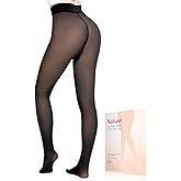 NOLUNT Fleece Lined Tights Sheer Women,Fake Translucent Warm Pantyhose Leggings Sheer Thermal Tights for Women in Winter.