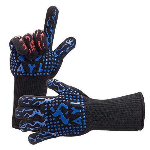 AYL BBQ Gloves Heat Resistant Up to 932⁰F: Insulated Kitchen Cooking Baking & Grilling Gloves For Holding Pots, BBQ, Grill, Non-Slip, Comfy Gril, Mitts, Top BBQ Accessory - Thumbnail 2