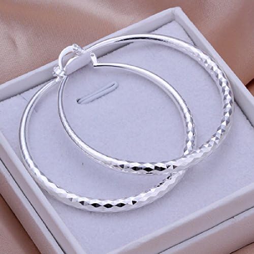 925 silver plated earings middle circle rhombus edge