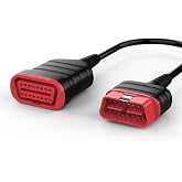 thinkcar Universal 16 Pin Male to Female OBD2 Extension Cable | Ultra Low Profile Flat OBDII Diagnostic Convert Adapter for Car Scanner Code Reader, Fit for All Vehicles, 60cm, 2 feet