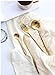 Jinsen Customized Stainless Steel Flatware Set with Fork Spoons Knife Teaspoon for Home Kitchen Restaurant Hotel (Luxury Gold)