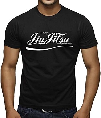 Men's Enjoy Jiu Jitsu MMA/BJJ T-Shirt Black XS-3XL (XL, Black)
