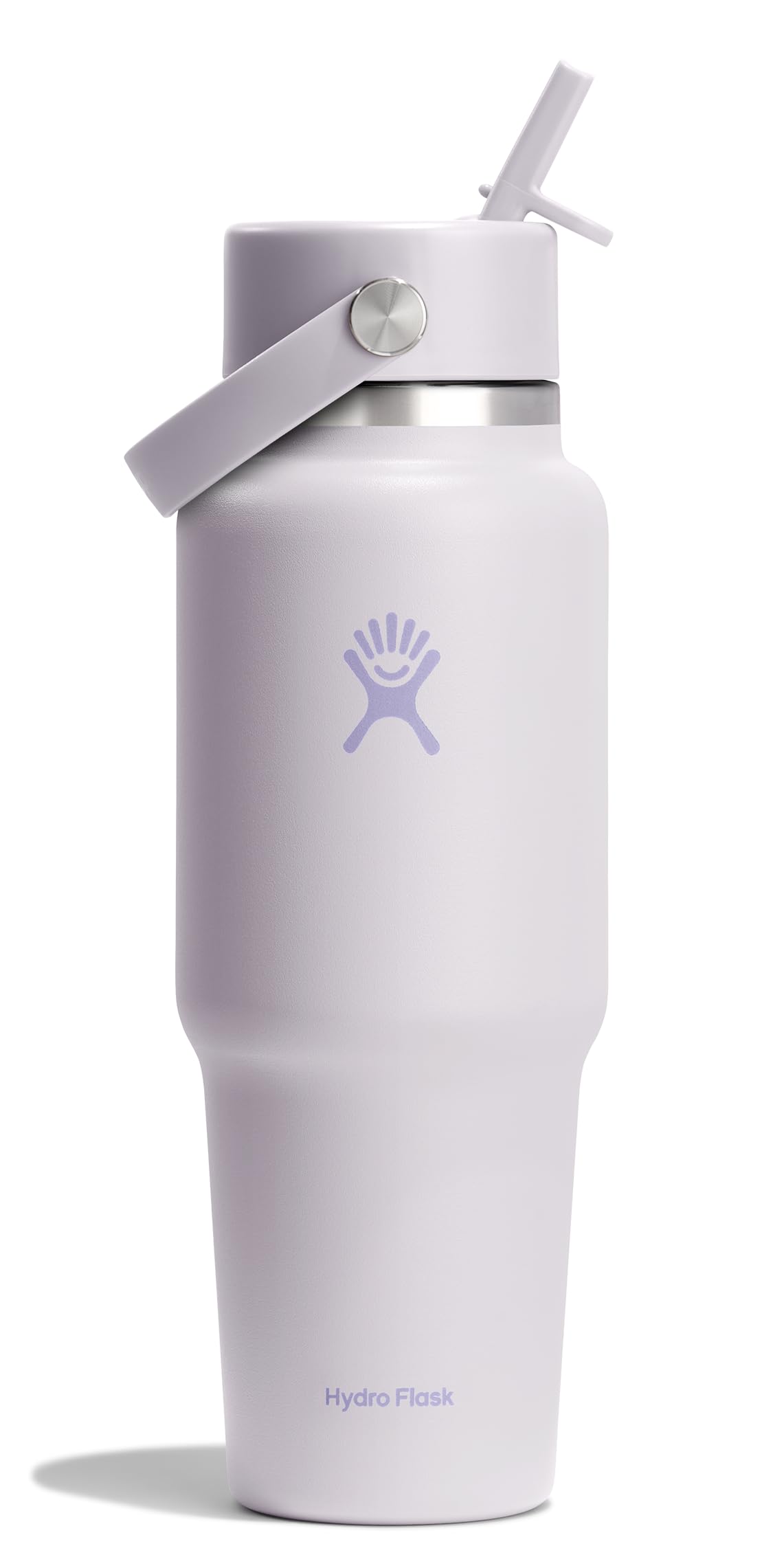 Hydro Flask Travel Water Bottle - Insulated Stainless Steel - Wide Straw Lid, Non Spill, Leakproof in 32 Oz Cloud Pink Image