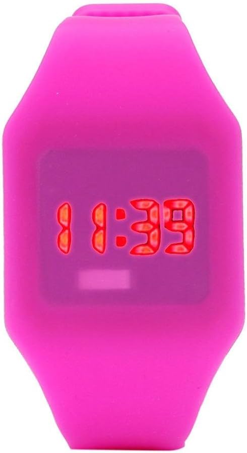 Siviki Boys Girls Rubber Silicone Sport LED Digital Watches Ultra Thin Bracelet Wrist Watch