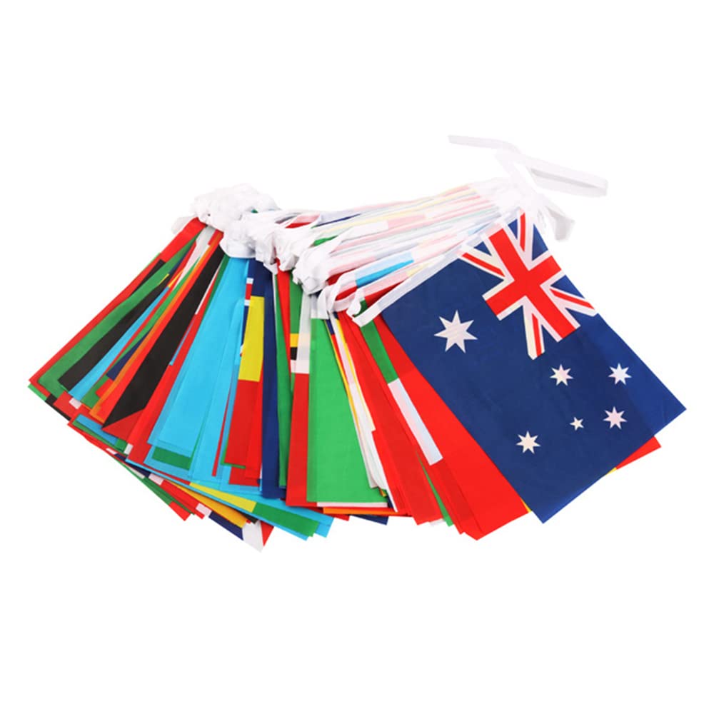 200 Countries International Bunting Pennant Banner World Flags String Banner Small Hanging National Flags for Garden, Bar, Restaurant, Sports Events, Party Decoration Indoor Outdoor 21 * 14CM