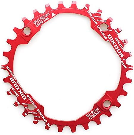 FOMTOR 30T 32T 34T 36T 38T Chainring 104 BCD Narrow Wide Chainring with Four Chainring Bolts for Road Bike, Mountain Bike, BMX MTB Bike (Red)