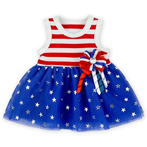 Rush Dance Boutique July 4th Patriotic Girls OR 18” Doll Dress Tutu & Hairbow