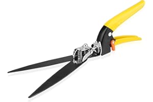 LIKELION Upgraded Grass Shears Rotatable 180°, Grass Trimming Shears, Hand Grass Clippers, Gardening Scissors for Garden, Lawn Edges
