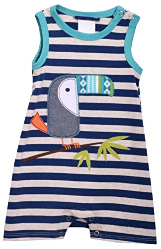 Bonnie Jean Boys Blue Gray Shortall Shorts Set with Tuscan Applique, 6M