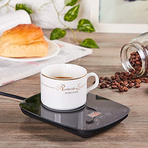 YEOSEN Beve Coffee Mug Desk with Heating Function 25 Watt Electric Beverage Warmer with Adjustable Temperature 131℉/ 55℃or 176℉/ 80℃, 1, red - Thumbnail 3