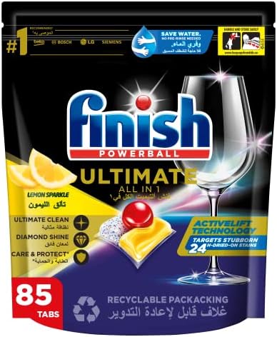 Finish Powerball Ultimate All in 1, Dishwasher Detergent Tablets for