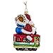 Kurt Adler Santa Sitting on San Francisco Trolley Glass Ornament, 5-Inch