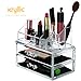 Acrylic Vanity Makeup Storage Organizer - This cosmetic make up organizer is an excellent holder for jewelry brush sponge and other beauty items! great for any bathroom countertop! Spacious box case drawers organizers accommodate for brushes and more