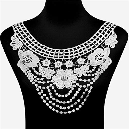 Best Quality - Lace - 1pc 100% Polyester Black Big Flower Necklace Lace Collar Fabric Trim DIY Embroidery Lace Fabric Neckline Applique Sewing Craft - by SEWCOLORS - 1 PCs