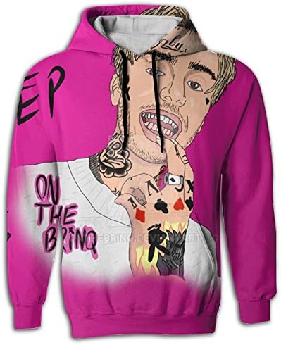ASDFASDGZX Digital Print LIL Peep(2) Funny Cotton Pockets Design Sweatshirt Small