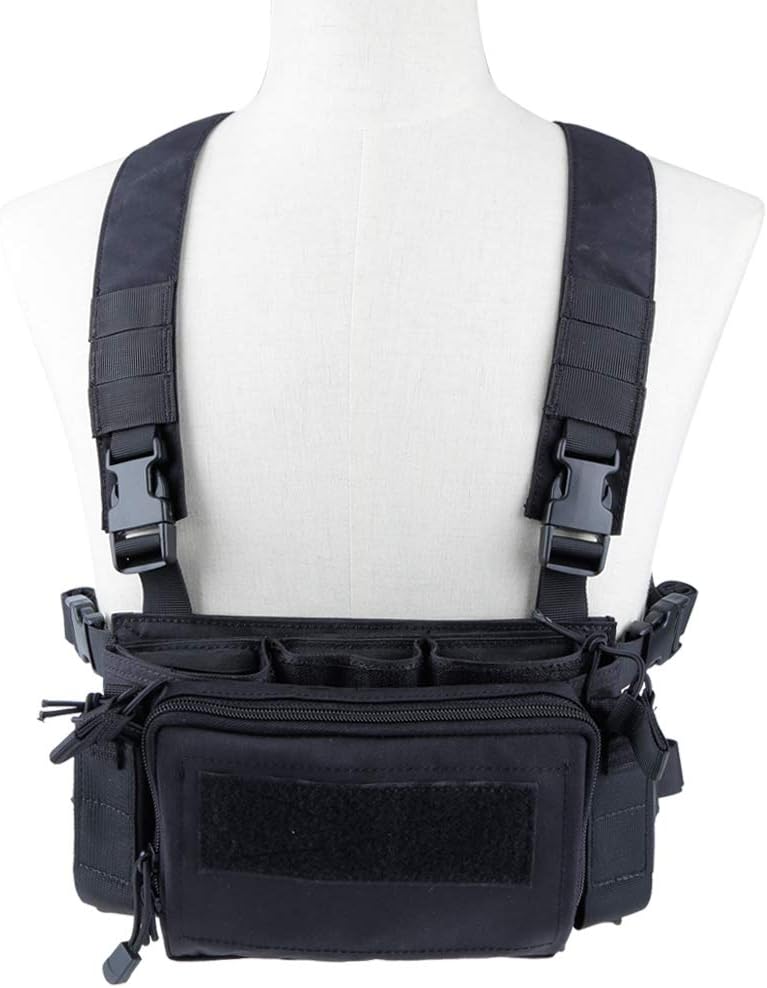 Camouflage Quick Release Tactical Vest Airsoft Ammo Chest Rig 5.56 9mm