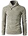 H2H Men's Shawl Neck Pullover Sweater Ribbed V Neck Dress Sweater Ivory US S/Asia M (KMOSWL036)