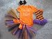 AISHIONY Baby Girl 1st Halloween Tutu Outfit Newborn Orange Dress 4PCS (M)