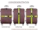 TRANVERS Luggage Straps for Suitcase Belts Travel Strap with ID Tag 2-Pack Green