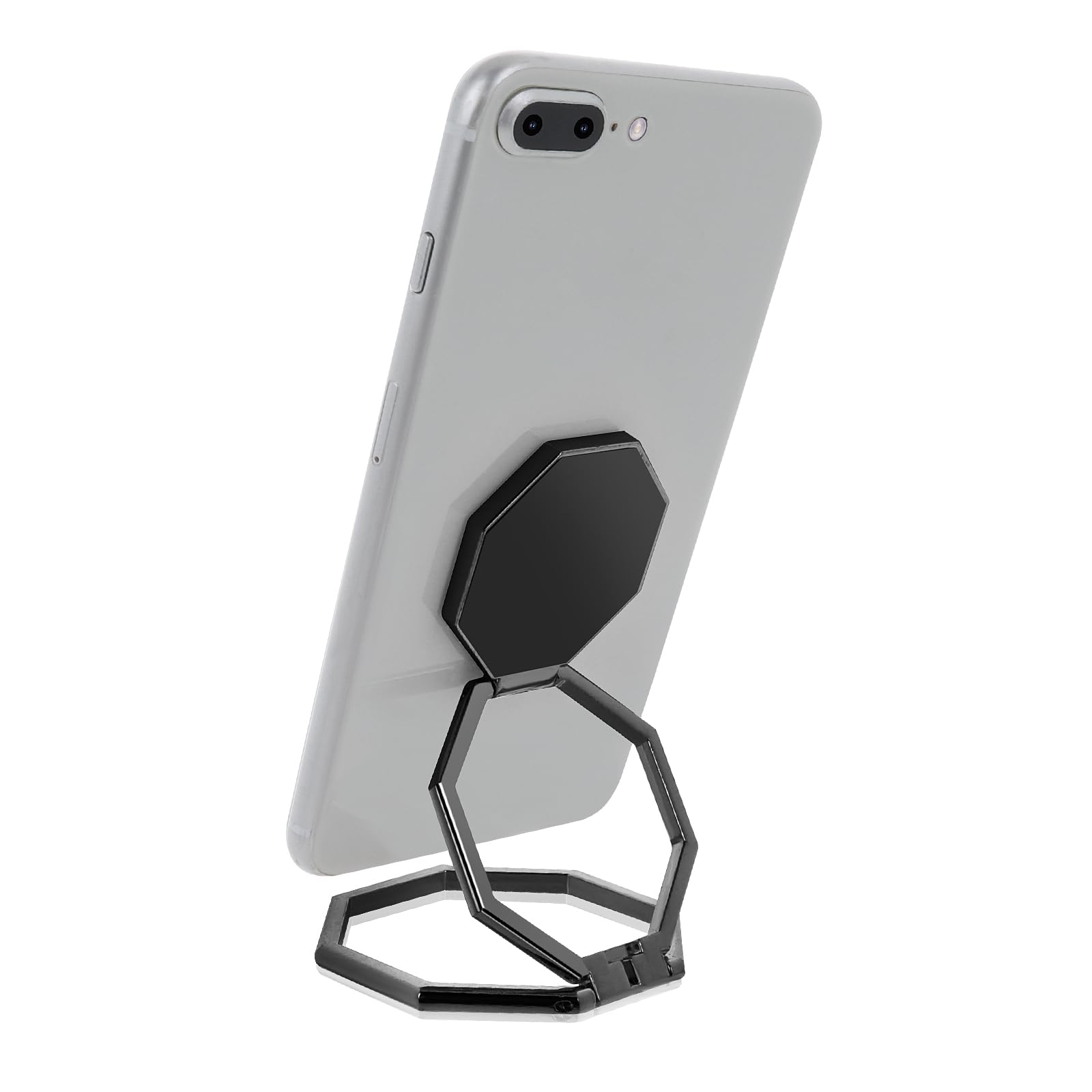 Cobee Cell Phone Ring Holder Finger Kickstand, 360° Rotation Metal Cellphone Back Grip Foldable Cell Phone Stand Adjustable Phone Holder Compatible with Most Smartphones (Black)