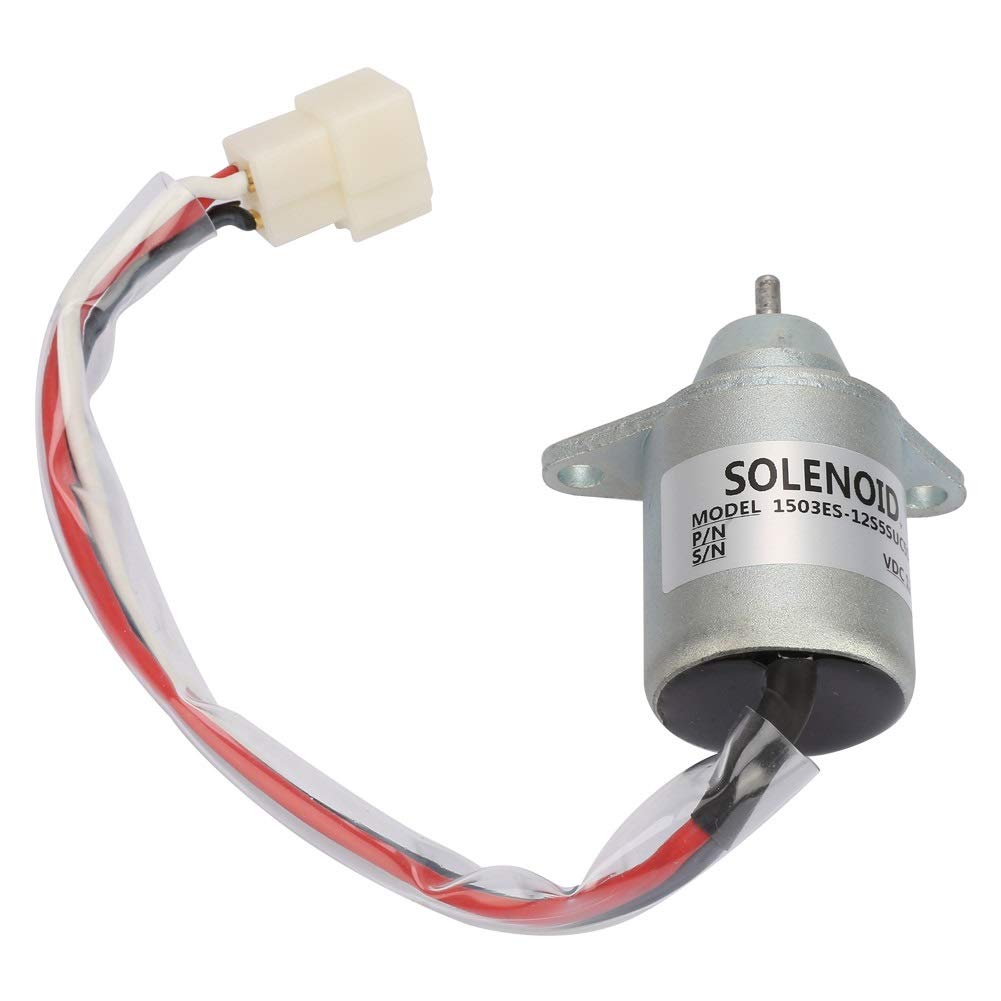 Jadeshay Solenoid,12V Diesel Fuel Engine Cut Off Stop Solenoid Valve Replacement Part 1503ES-12S5SUC5S Fuel ShutOff Control Solenoid Valve for Controlling Diesel Engine Shutdown and Stop